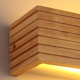 Natural Rectangular Wood LED Bathroom Wall Light