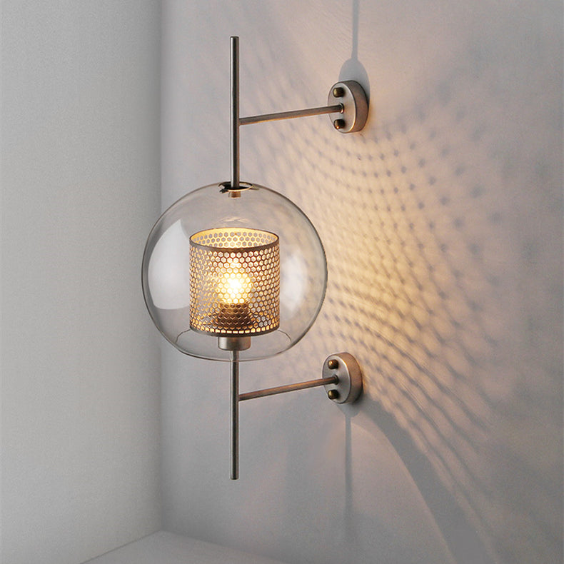 Golden Ball Modern Glass Bedroom Wall Lamp