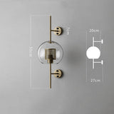 Golden Ball Modern Glass Bedroom Wall Lamp