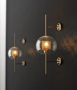 Modern Honeycomb Brass Glass Wall Light