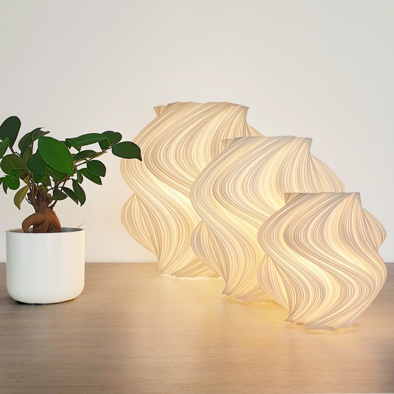 Fractal Wave Lamp - Organic 3D Printed Table Lamp