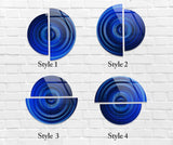 Blue Spiral Glass Wall Art - Modern Circular Wall Decor