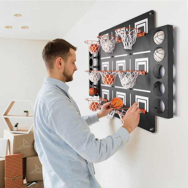 Basketball Hoop Wall Decor with Tic Tac Toe Game