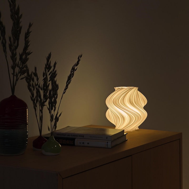 Fractal Wave Lamp - Organic 3D Printed Table Lamp