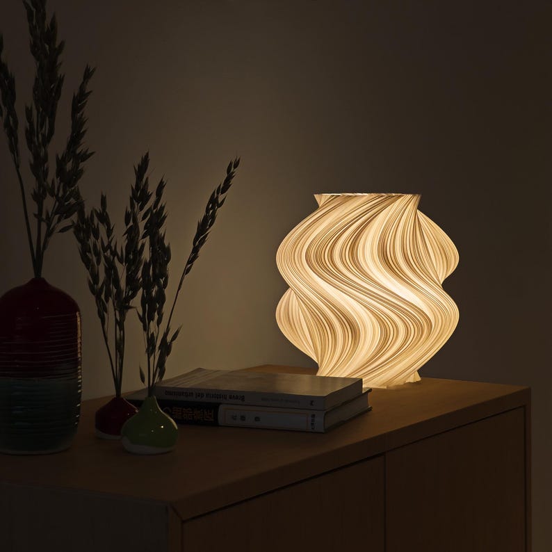 Fractal Wave Lamp - Organic 3D Printed Table Lamp